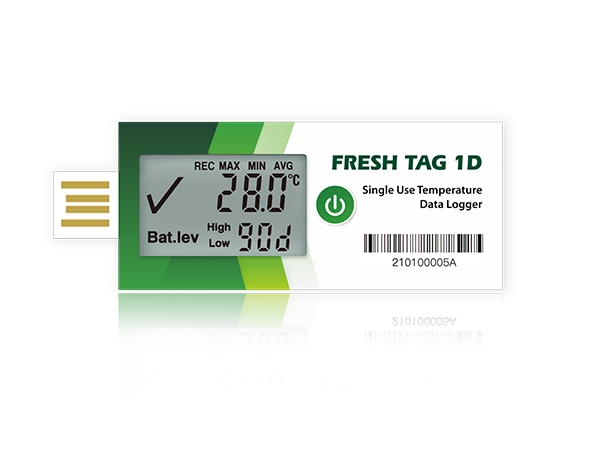 고정밀 일회용 온도 데이터로거 FRESHLIANCE FRESH TAG 1D